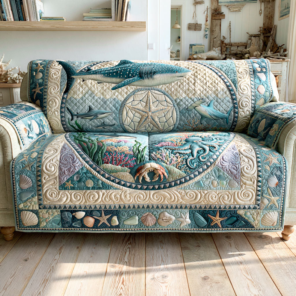 Ocean Majesty Quilted Sofa Cover NCU0PT11985