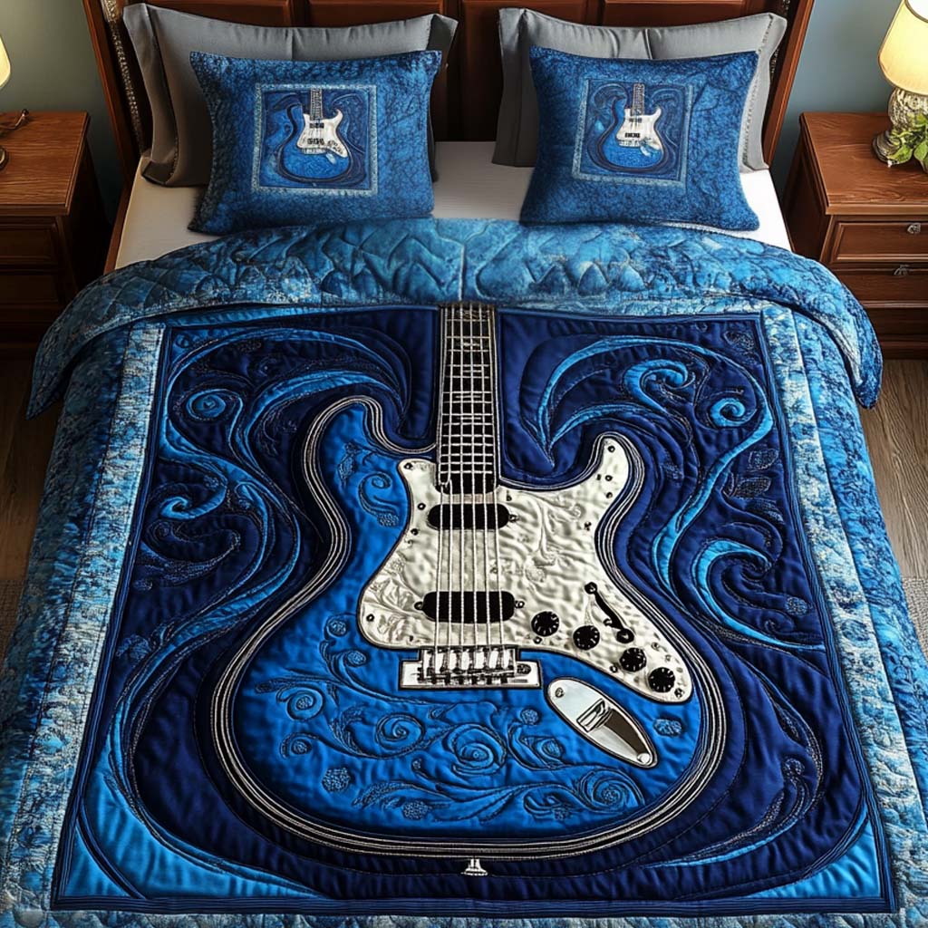 Ocean Melody 3-Piece Quilted Bedding Set NCU0NT2043
