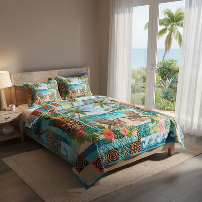 Ocean Mist 3-Piece Quilted Bedding Set NCU0PT11703