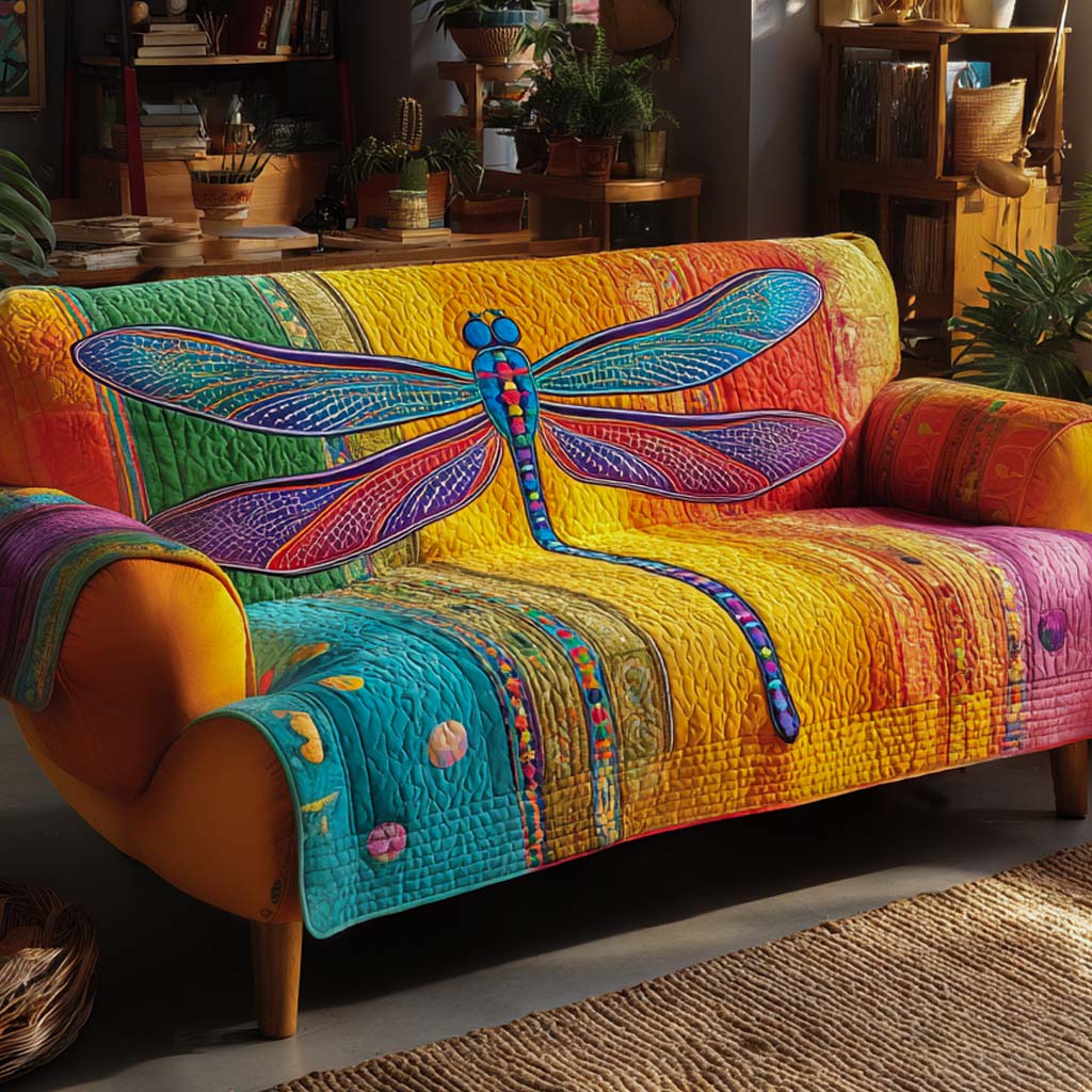 Ocean Mist Glow Quilted Sofa Cover NCU0XD1644