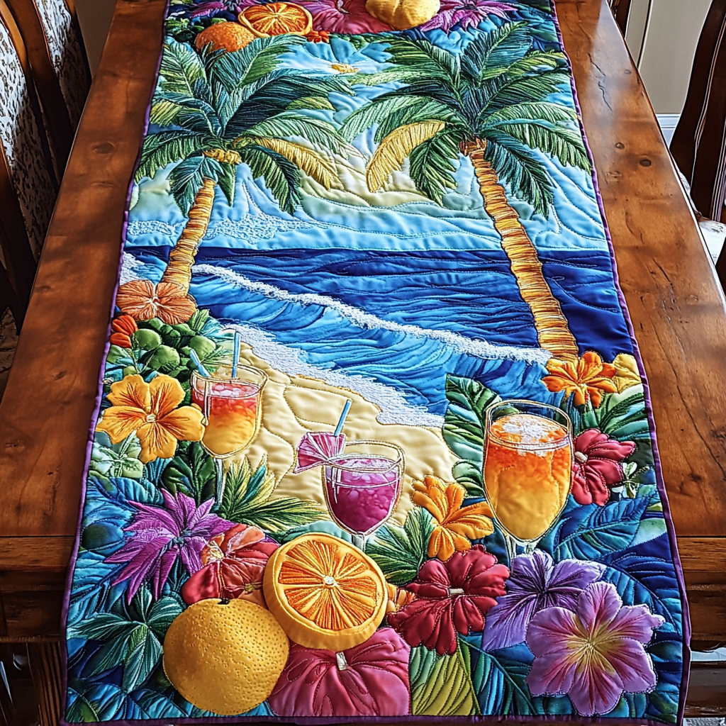 Ocean Mood Quilted Table Runner NCU0VH5058