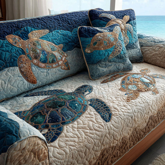 Ocean Mosaic Quilted Sofa Cover NCU0TV739