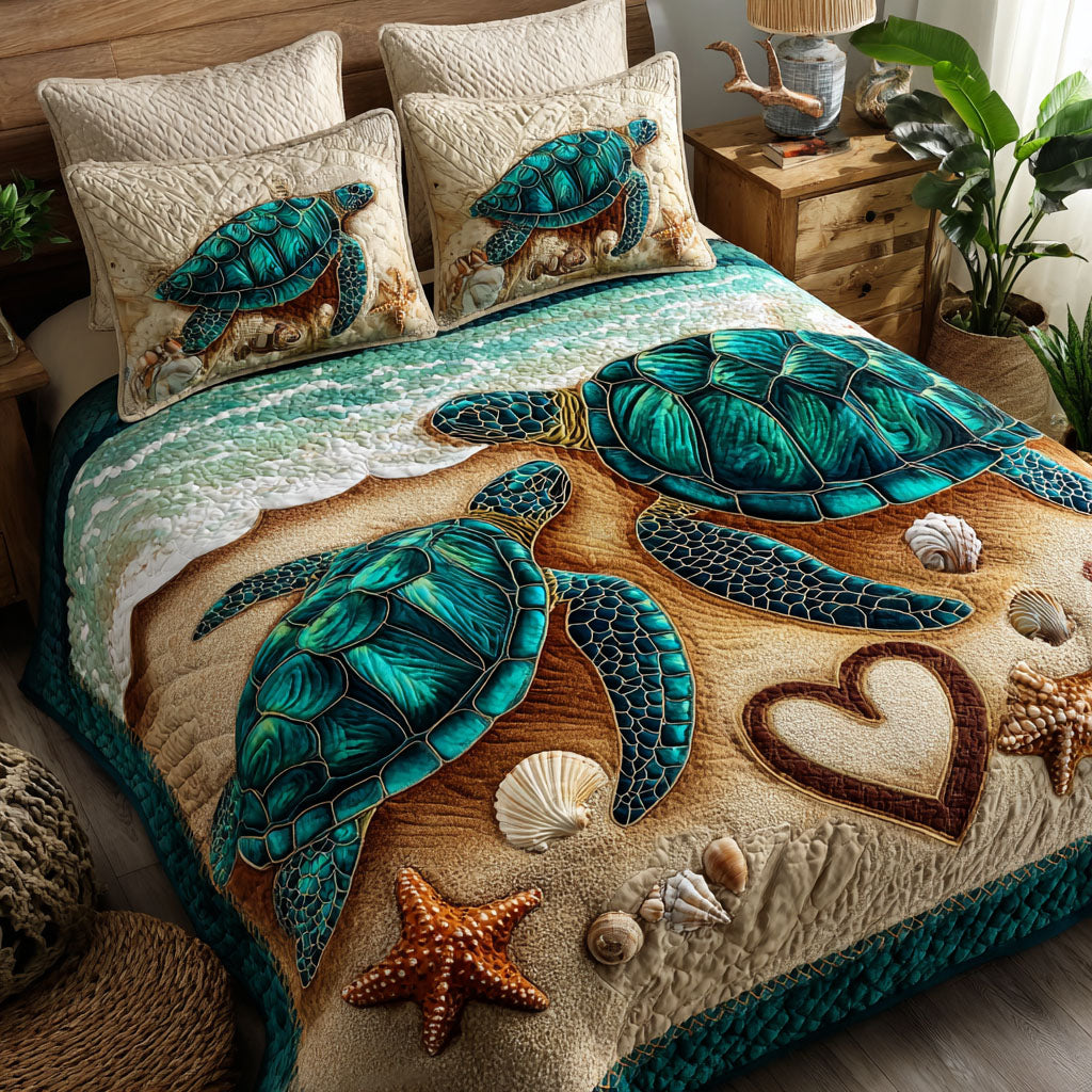 Ocean Pair 3-Piece Quilted Bedding Set NCU0NT11769