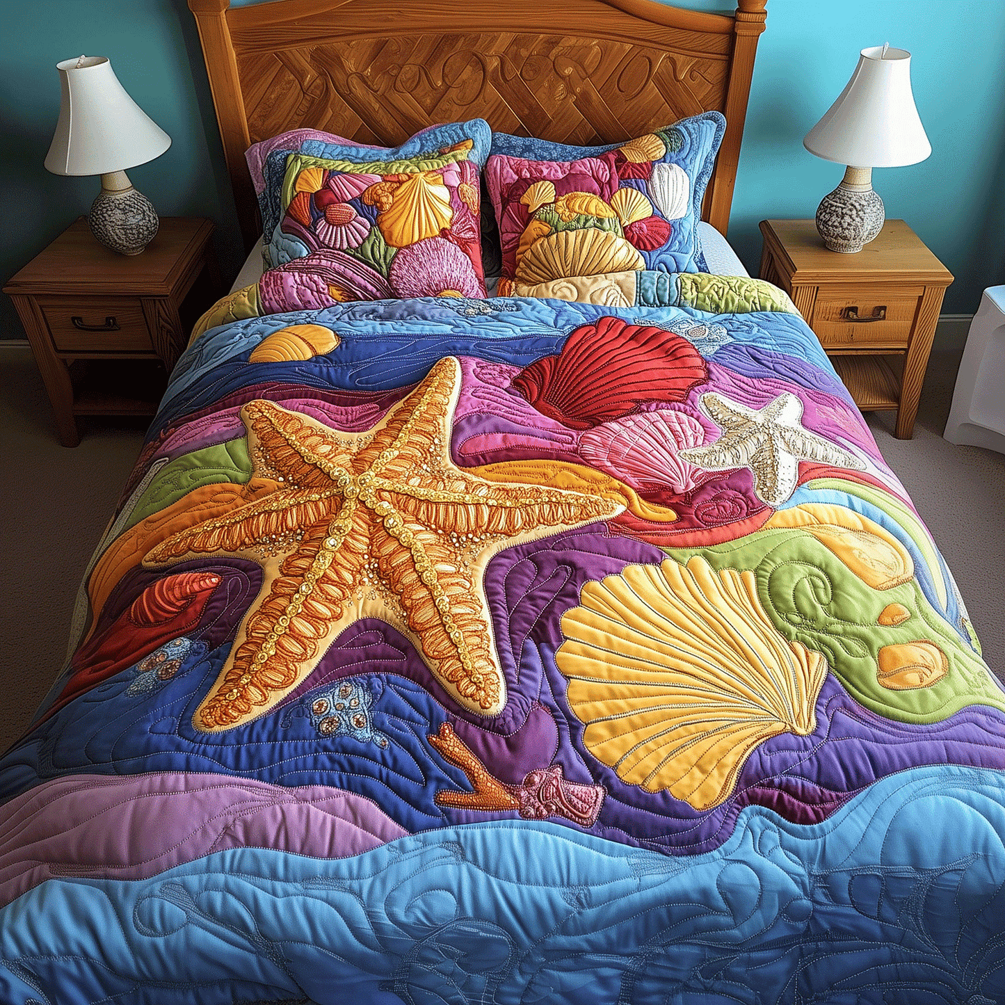 Ocean Paradise Quilted Bedding Set NCU0TH2662