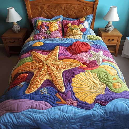 Ocean Paradise Quilted Bedding Set NCU0TH2662