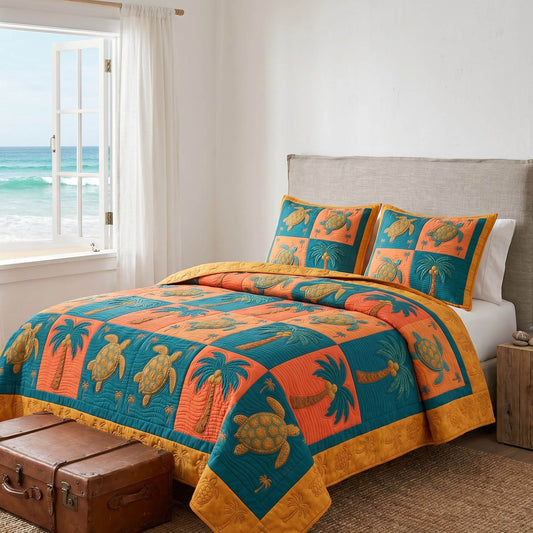 Ocean Patch 3-Piece Quilted Bedding Set NCU0TD2842
