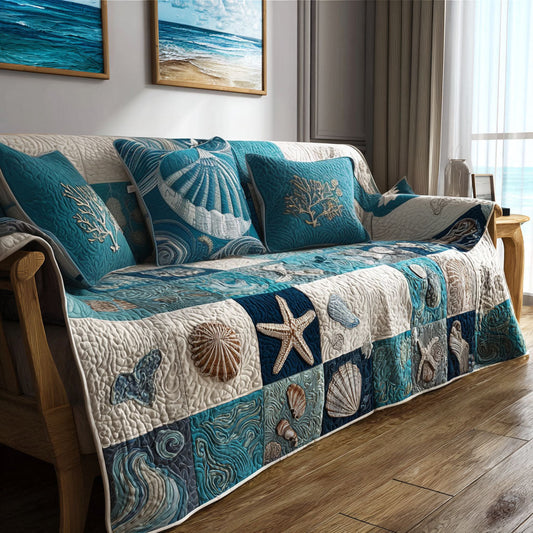 Ocean Pearl Quilted Sofa Cover NCU0PT10921