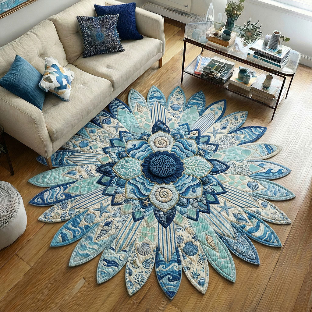 Ocean Pearl Scallop Custom Shape Area Rug NCU0PT11672