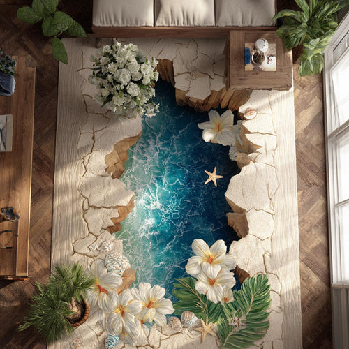 Ocean Petals Area Rug NCU0DV9261