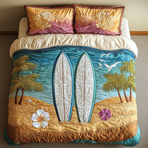 Ocean Pulse 3-Piece Quilted Bedding Set NCU0DK5869
