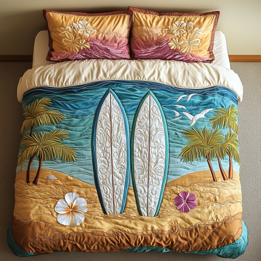 Ocean Pulse 3-Piece Quilted Bedding Set NCU0DK5869