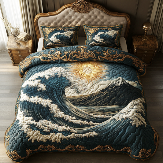 Ocean Pulse 3-Piece Quilted Bedding Set NCU0DV5663