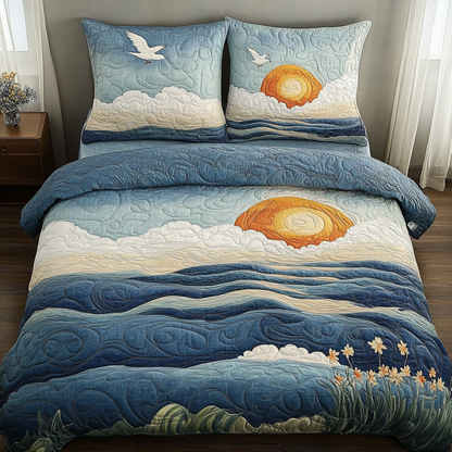 Ocean Serenity 3-Piece Quilted Bedding Set NCU0DV5620