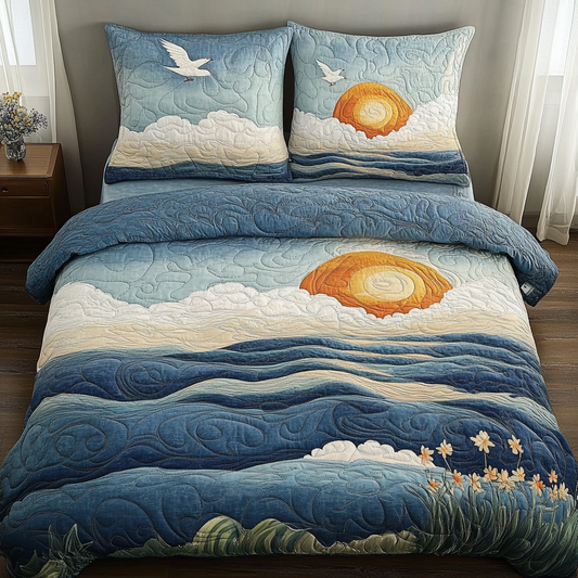 Ocean Serenity 3-Piece Quilted Bedding Set NCU0DV5620