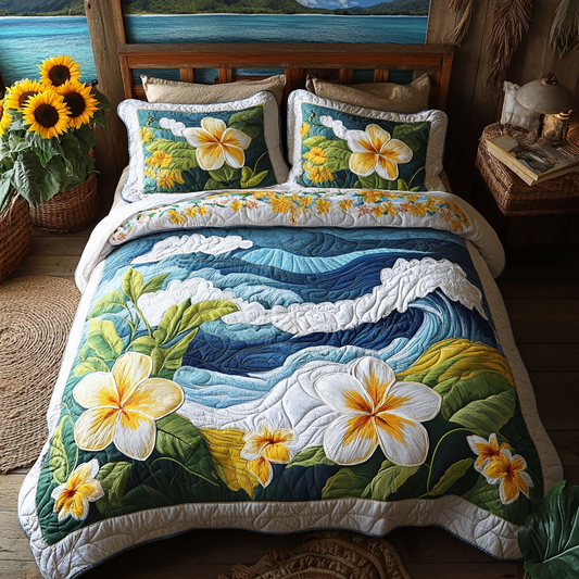 Ocean Serenity 3-Piece Quilted Bedding Set NCU0VL1799