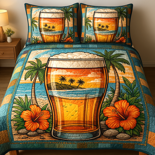 Ocean Serenity 3-Piece Quilted Bedding Set NCU0VL1961
