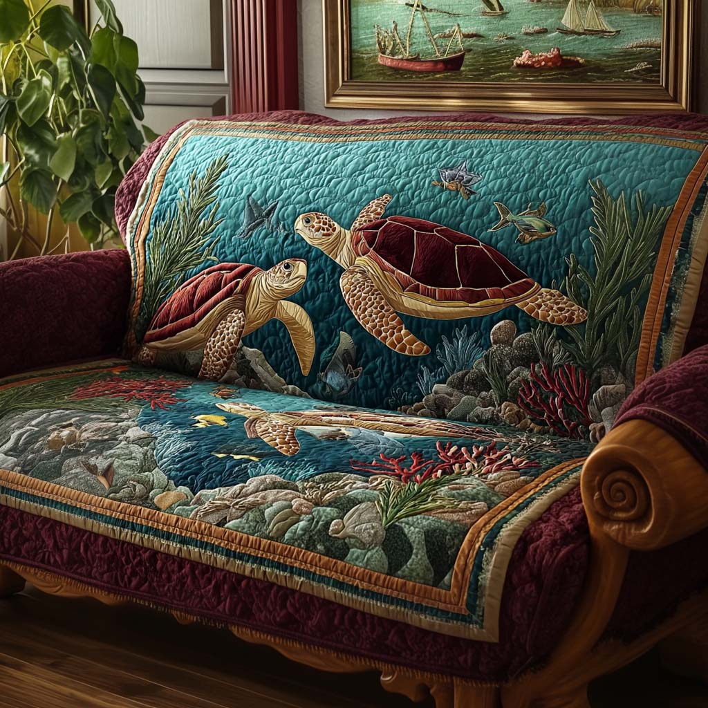 Ocean Serenity Quilted Sofa Cover NCU0NT11690