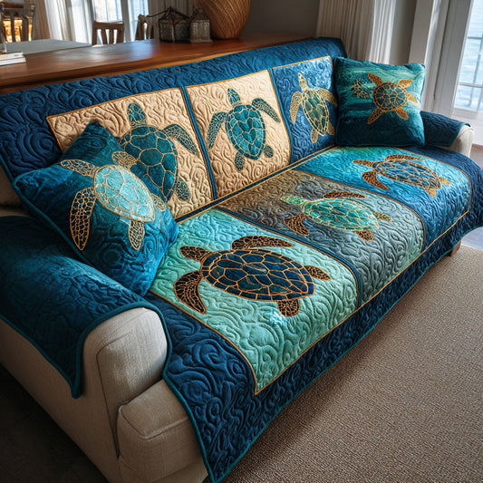 Ocean Serenity Quilted Sofa Cover NCU0TV726