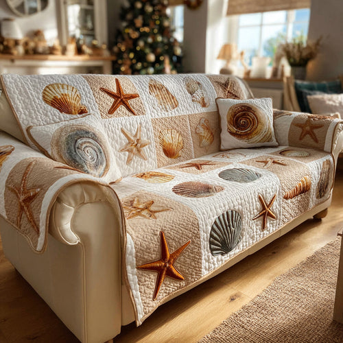 Ocean Shell Quilted Sofa Cover NCU0HH1680