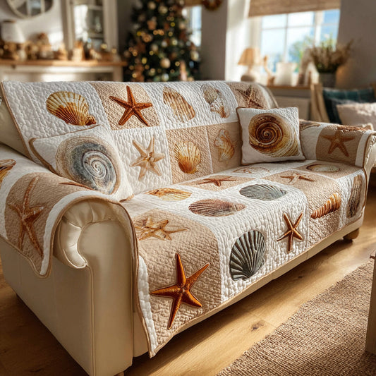 Ocean Shell Quilted Sofa Cover NCU0HH1680