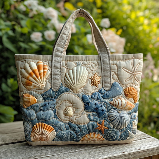 Ocean Shells Quilted Tote Bag NCU0DV7458