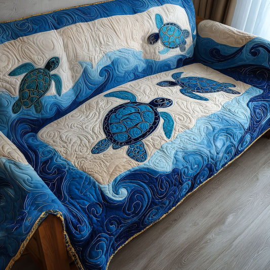 Ocean Song Quilted Sofa Cover NCU0PT9709