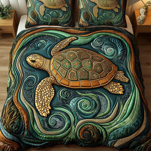 Ocean Spirit 3-Piece Quilted Bedding Set NCU0VH1715