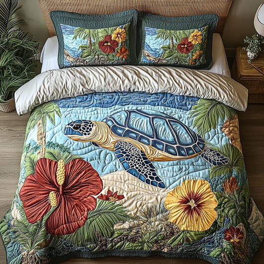 Ocean Spirit 3-Piece Quilted Bedding Set NCU0VH4782