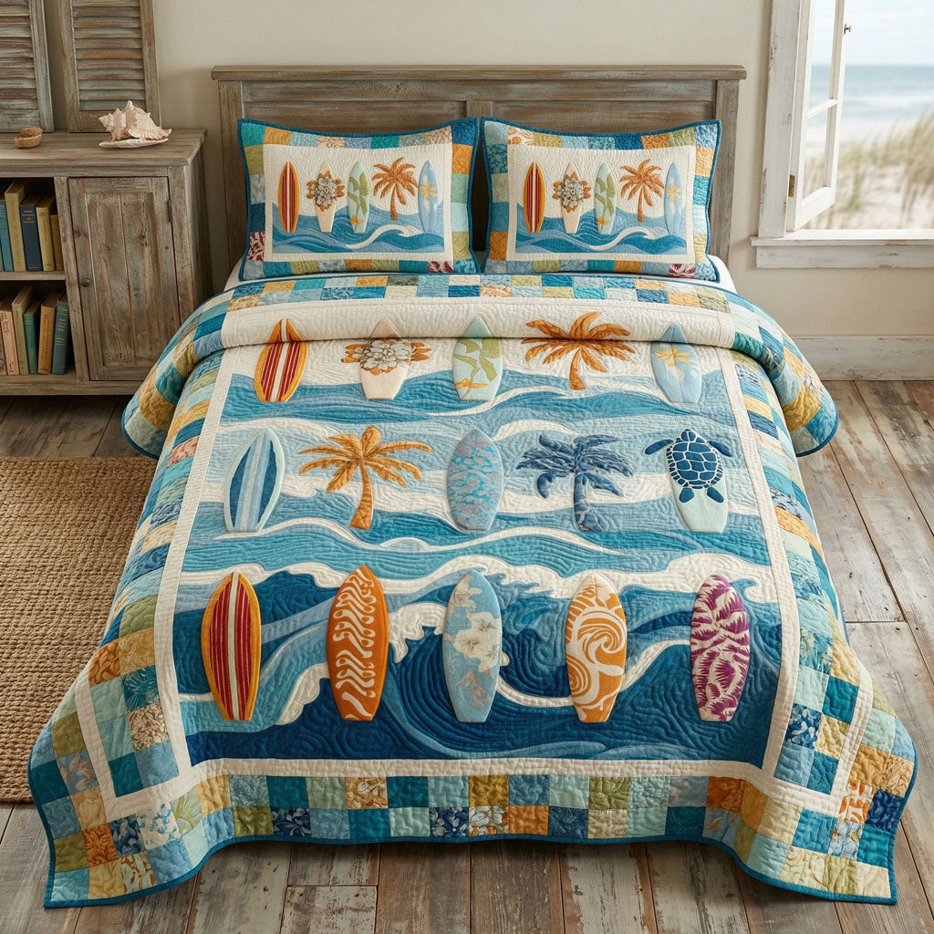 Ocean Spray 3-Piece Quilted Bedding Set NCU0PT11656