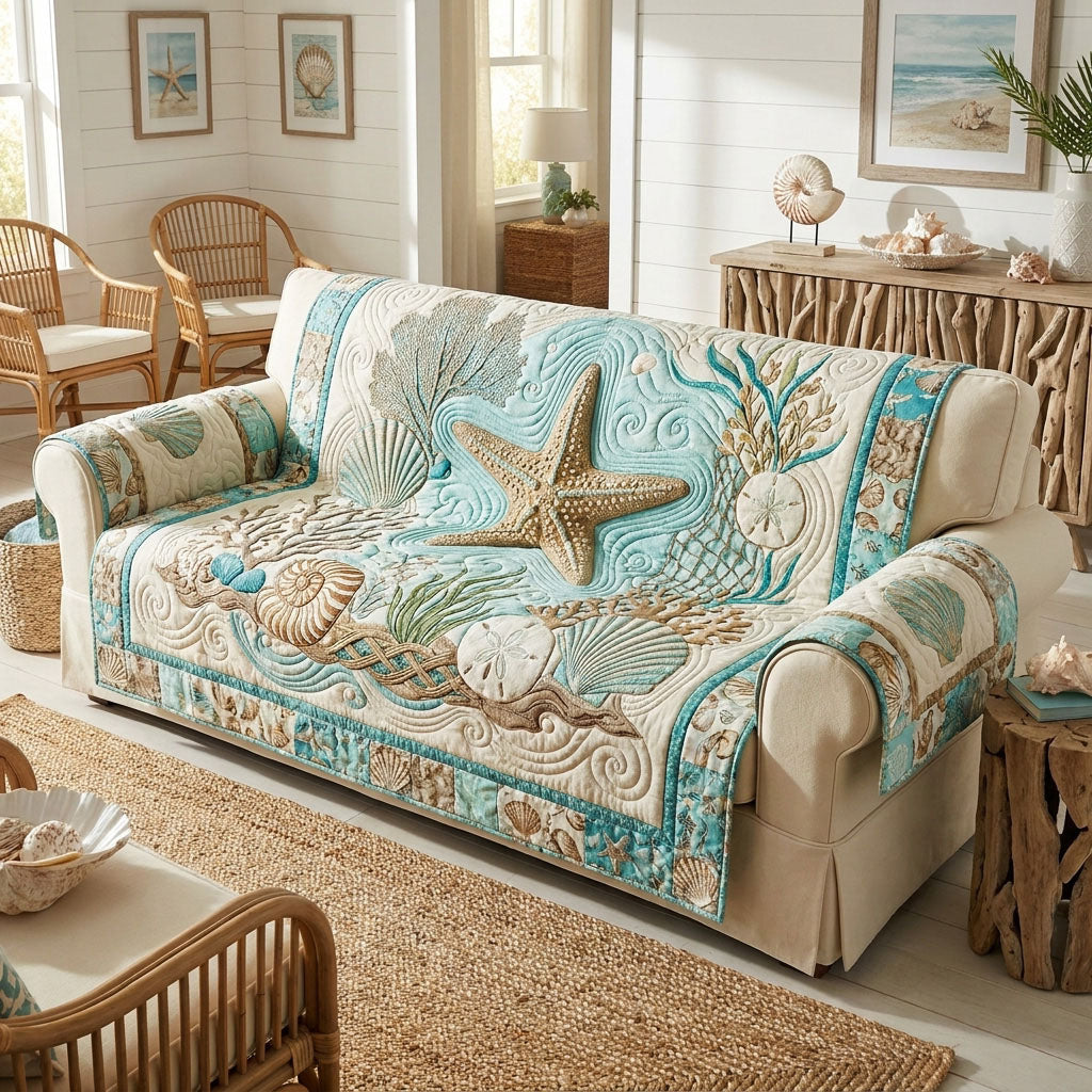 Ocean Star Garden Quilted Sofa Cover NCU0PT11792