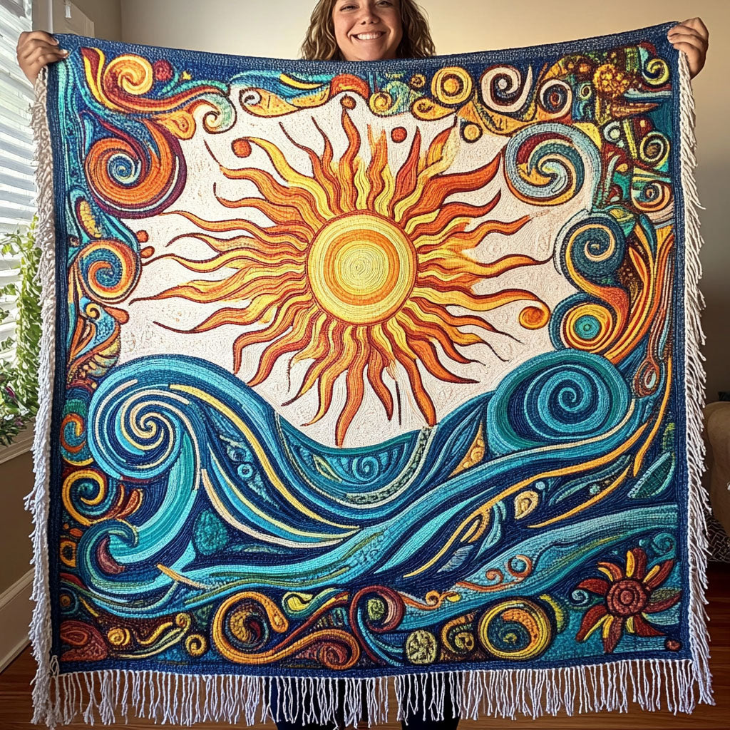 Ocean Sun Dance Woven Sofa Blanket NCU0PT4932