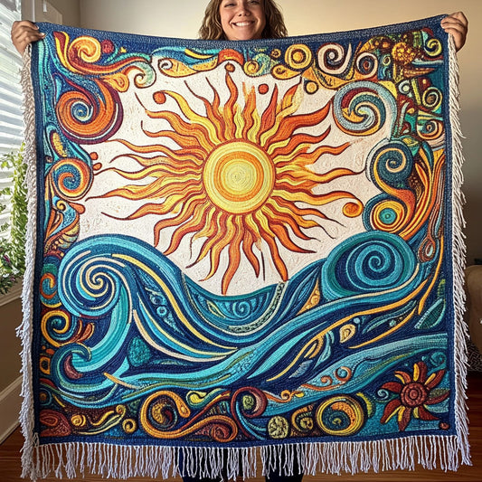 Ocean Sun Dance Woven Sofa Blanket NCU0PT4932