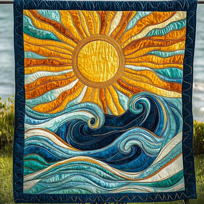 Ocean Sunburst Quilted Blanket NCU0NT4239