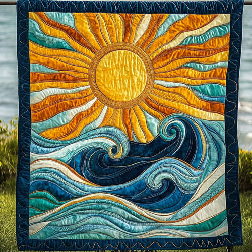 Ocean Sunburst Quilted Blanket NCU0NT4239