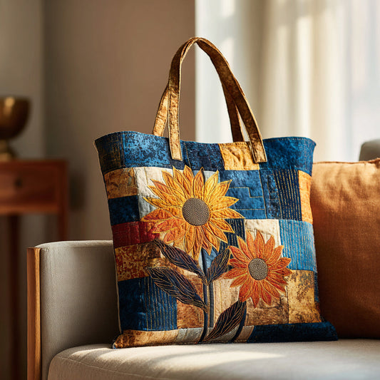 Ocean Sunflower Quilted Tote Bag NCU0HH697
