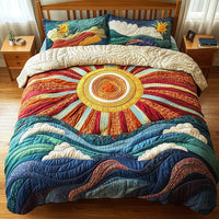 Ocean Sunrise 3-Piece Quilted Bedding Set NCU0VL833