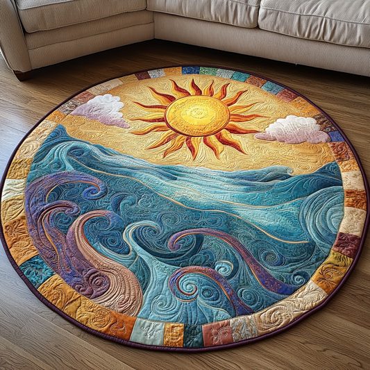 Ocean Sunrise Quilted Round Mat NCU0VL1279