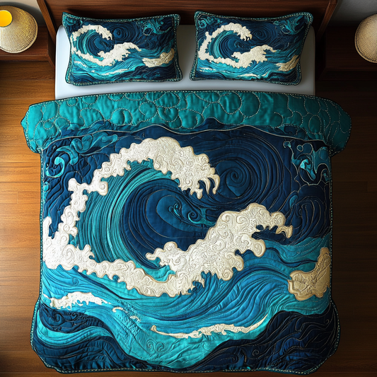 Ocean Surge 3-Piece Quilted Bedding Set NCU0DK6001