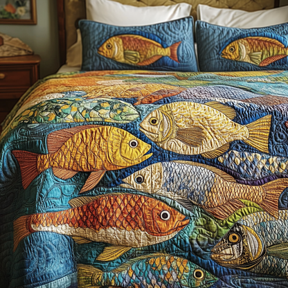 Ocean Symphony 3-Piece Quilted Bedding Set NCU0VH1594