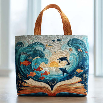 Ocean Tome Quilted Tote Bag NCU0TD176