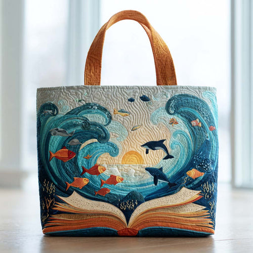 Ocean Tome Quilted Tote Bag NCU0TD176