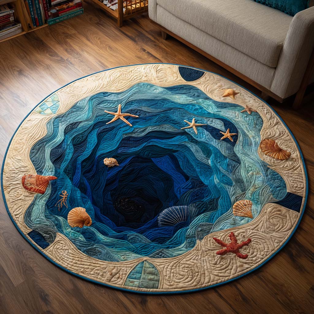 Ocean Quilted Round Mat NCU0VT257