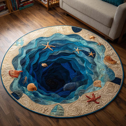 Ocean Quilted Round Mat NCU0VT257