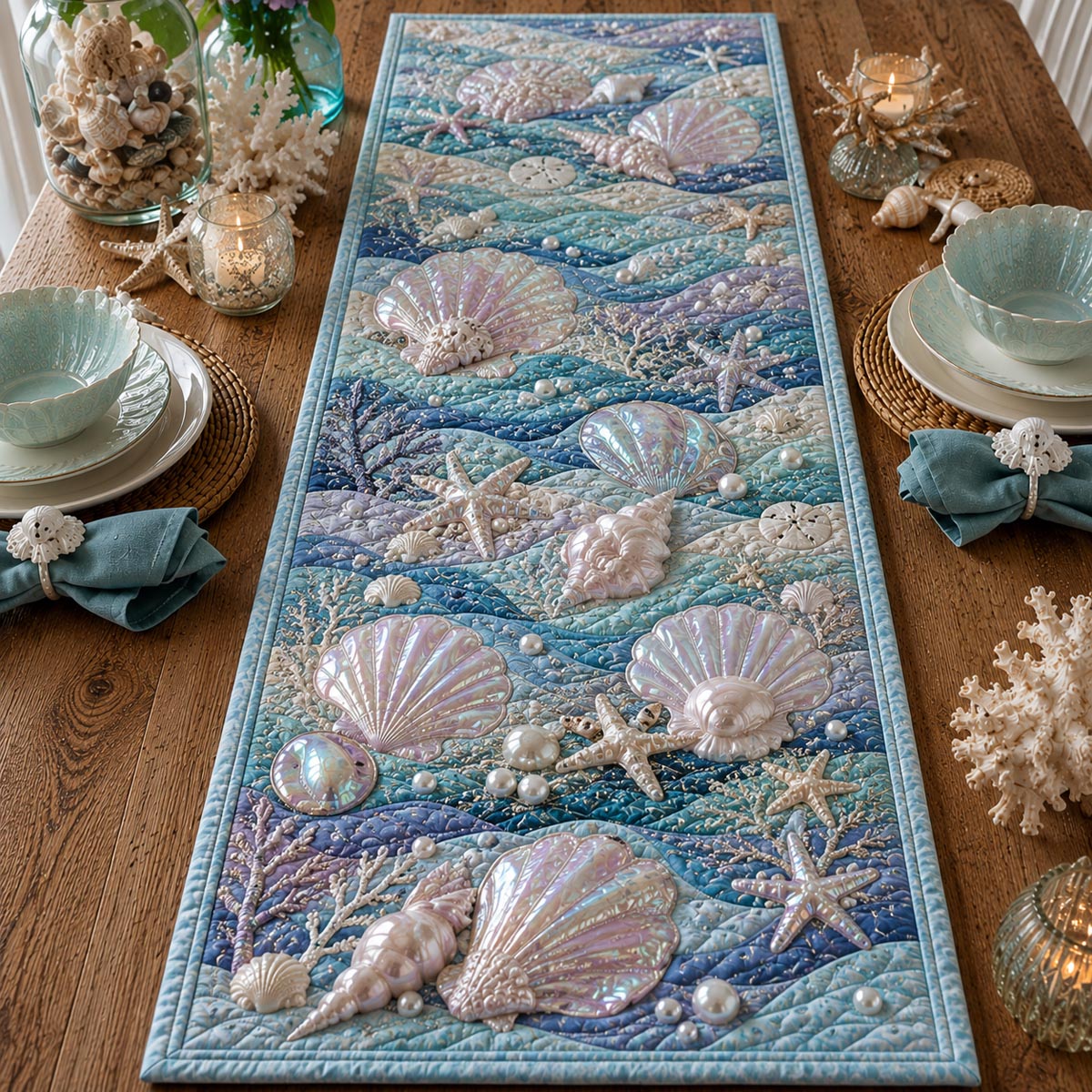 Ocean Treasures Quilted Table Runner NCU0DV9800