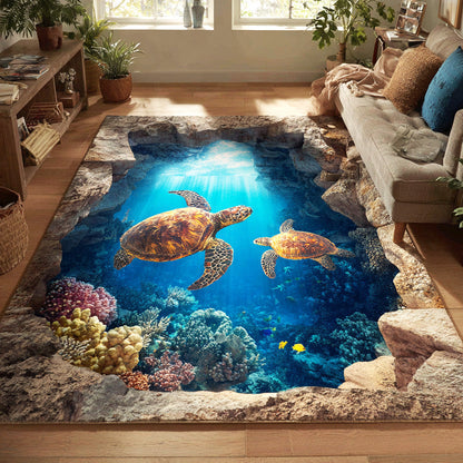 Ocean Turtle Haven Area Rug NCU0TV1690