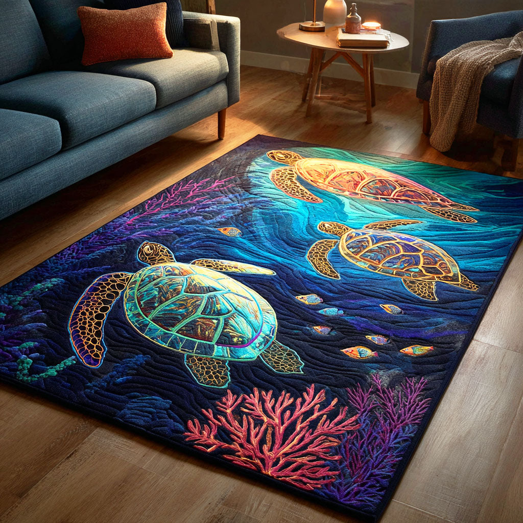 Turtle Rug Cream Ocean Turtle Journey Area Rug NCU0TD985 – Vantique