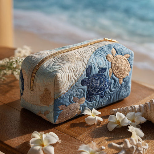 Ocean Turtle Quilted Makeup Bag NCU0PT9267