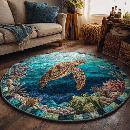 Ocean Turtle Quilted Round Mat NCU0DV9623
