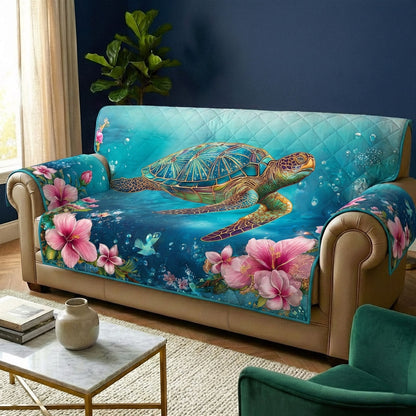 Ocean Turtle Quilted Sofa Cover NCU0DK12084