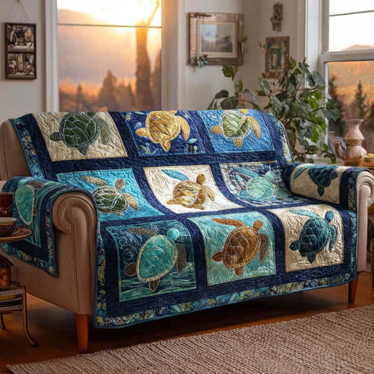 Ocean Turtle Quilted Sofa Cover NCU0DK12105